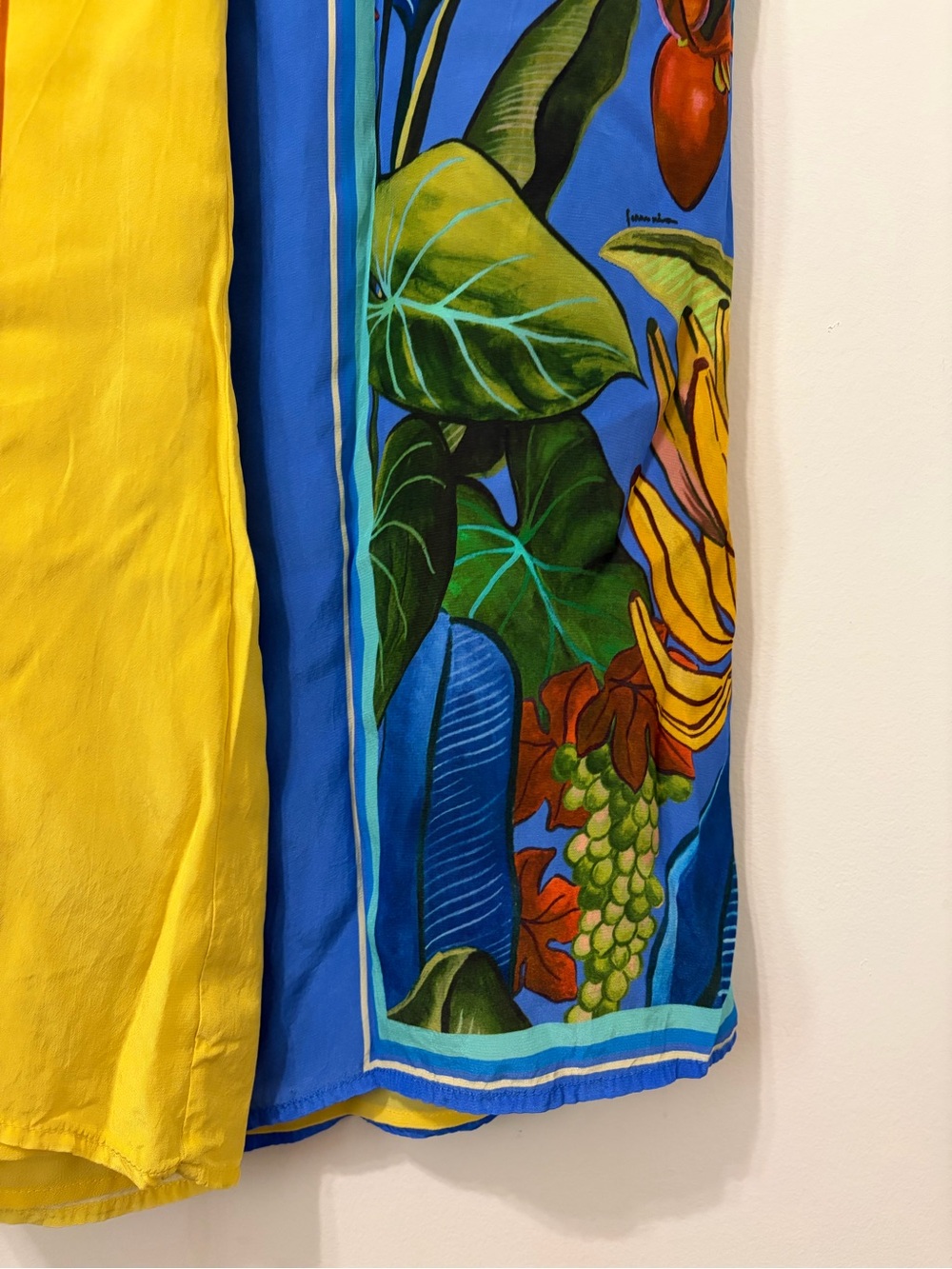 Farm Rio Tropical Botanical Wide-Leg Pants Yellow & Blue - Picture 11 of 12